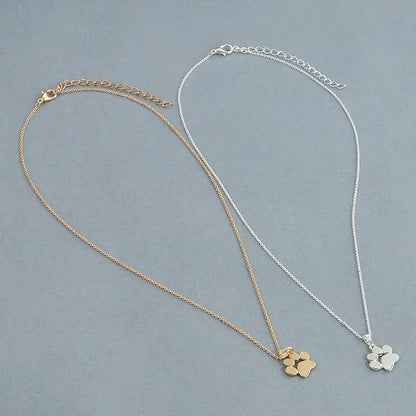 Dog Paw Pendant Necklace - Cute Animal Design