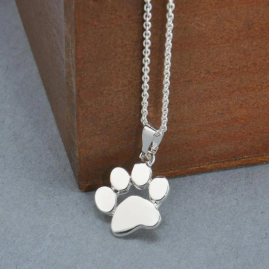 Dog Paw Pendant Necklace - Cute Animal Design