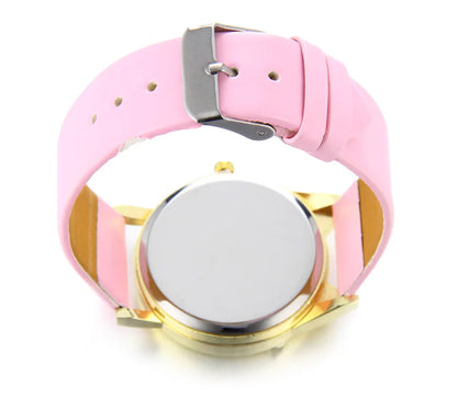 Trendy Cat Design Watch with Colorful Strap for Students