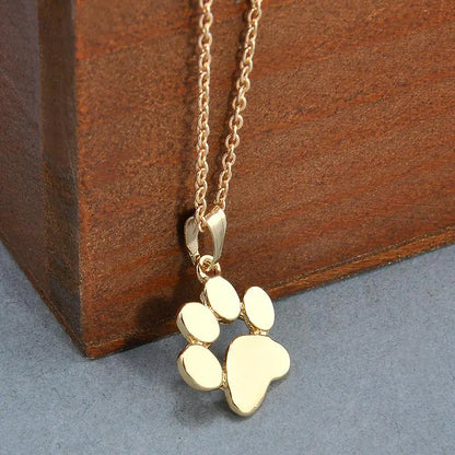 Dog Paw Pendant Necklace - Cute Animal Design